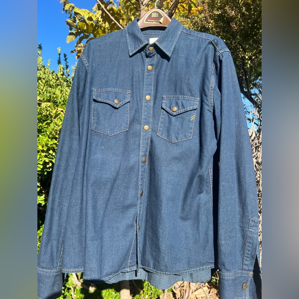 Billy Reid Denim Blue Button-Down Shirt